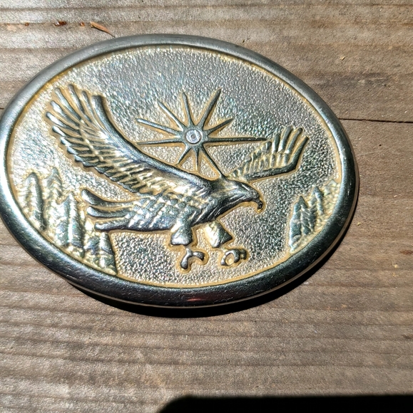 Sterling Eagle with genuine Diamond accent belt buckle - Picture 5 of 5